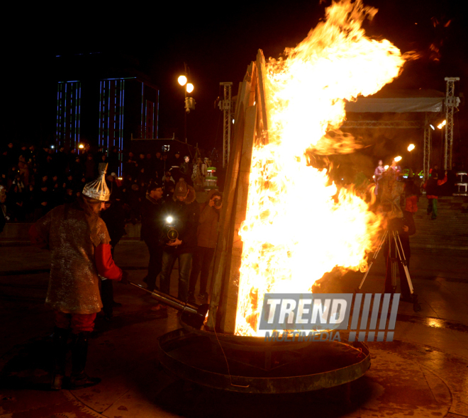 Baku celebrates last Novruz Tuesday. Azerbaijan, 15 match, 2016 